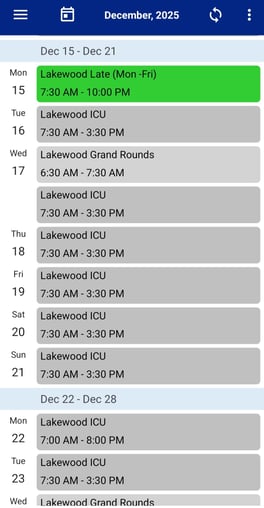 US mobile agenda view no job board